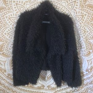 Women's Fuzzy Black Sweater